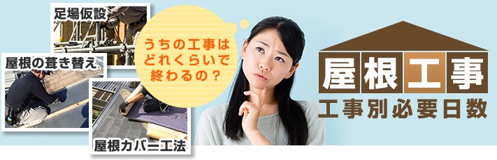屋根工事 工事別必要日数